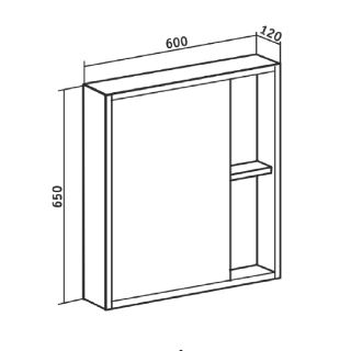 Зеркальный шкаф Runo универсальный Эко 60 (УТ000001834)